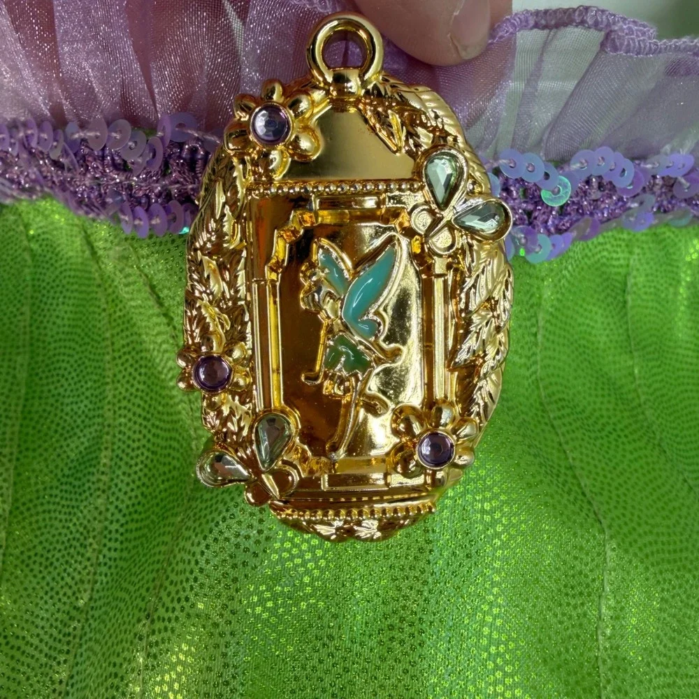 DISNEY‎ Tinker Bell Costume Size 7/8 Green Fairy Dress Tule